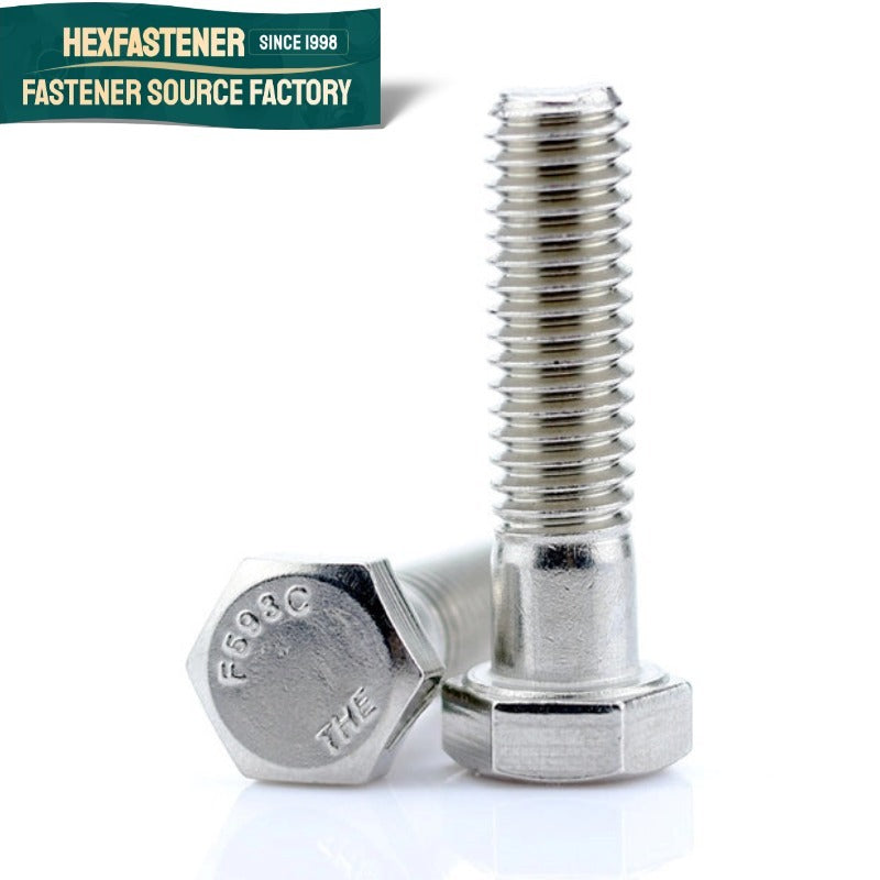 Hex Head Bolt — A2-70 Stainless Steel Hexagon Head Bolt UNC 1/4-20 to 1-8 Plain Finish 304 Grade Full Thread Hex Bolt
