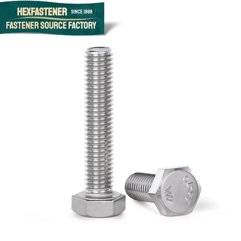 Hex Head Bolt — A4-80 Stainless Steel Hexagon Head Bolt UNC 1/4-20 3/8-16 1/2-13 7/8-9 Plain Finish 316 Grade High Strength