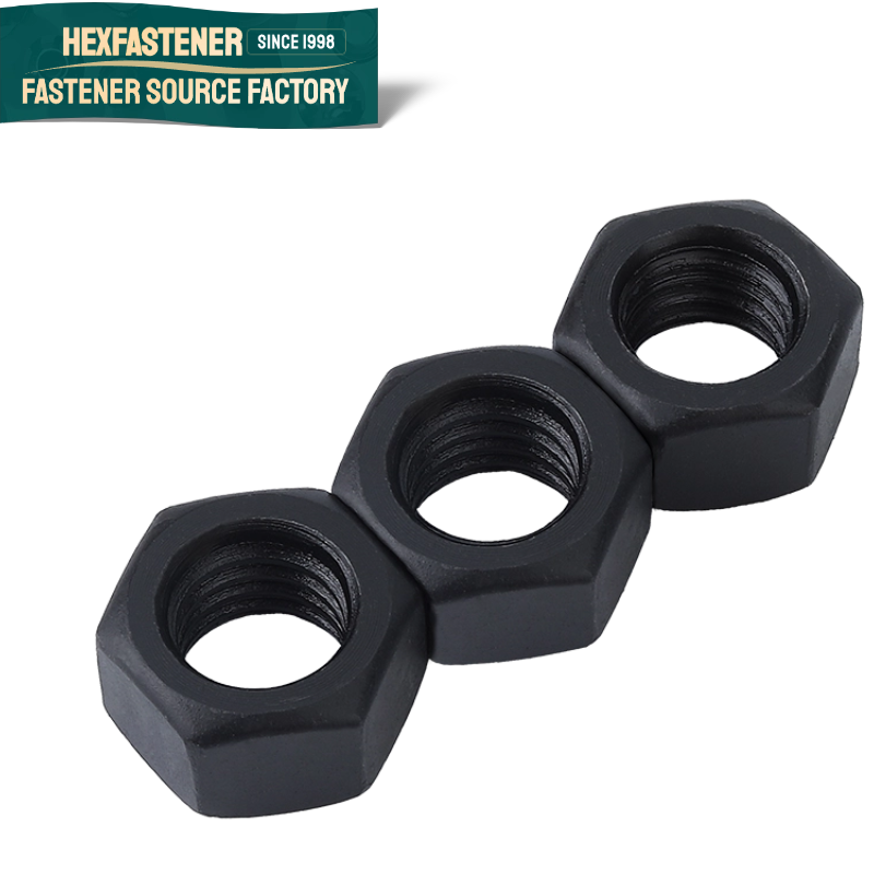 Hex Nut — ANSI/ASME B18.2.2 Grade 5  Grade 8 Hexagon Nuts 1/4-20 5/16-18 9/16-12 7/8-9 3/4-10 1-8 1-14 1-1/2-6 1-1/4-7Black Steel Hex Nut