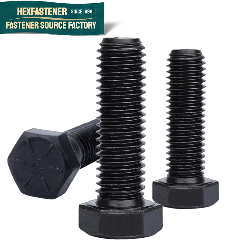Hex Head Bolt — ASME 18.2.1 UNC 1/4-20 3/8-16 1/2-13 3/4-10 7/8-97/16 Inch Black Zinc Black Oxide Steel Grade 8 Hexagon Head Bolt Hex Head Bolts