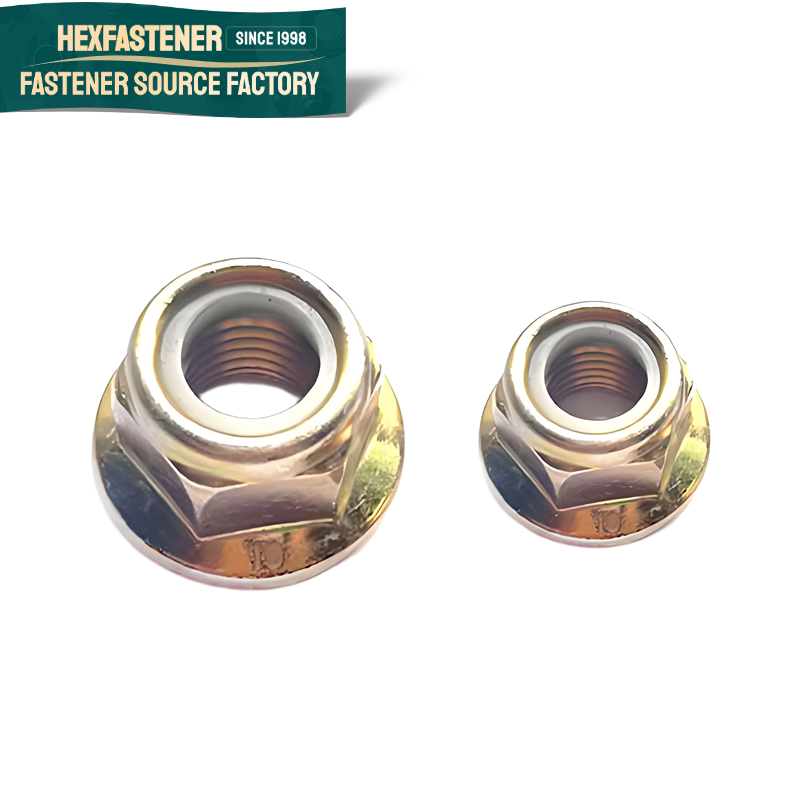 Hex Flange Nut — Hex Flange Nuts UNC UNF 1/4-20 3/8-16 5/16-18 1/2-13 5/8-11 3/4inch Steel Zinc-plated Yellow Zinc Nylon Hex Insert Lock Nut