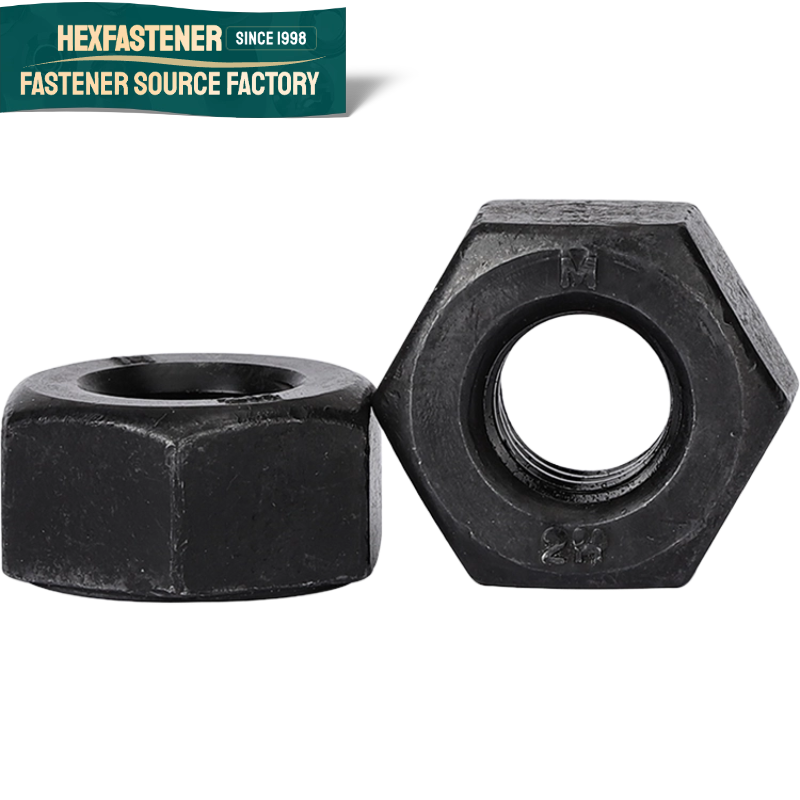 Hex Nut — ASTMA194/2H 1-8 3/4-10 3/8-16 5/8-11/2-13 1-1/2-8 1-1/4-8 Hex Nut BSF Steel Black 45# B7 High Strength Hexagonal Nut A194 2H