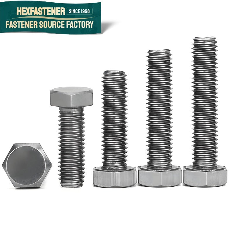 Hex Head Bolt — Titanium Hex Bolts Grade 1 Grade 2 Grade 3 Grade 4 Ti Pure Titanium UNC UNF Thread ASME B18.2.1 Plain Mill Finish Fasteners